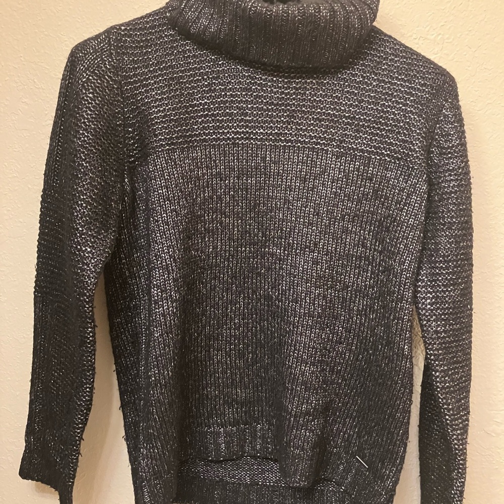 CK Black & Metallic Turtleneck Sweater